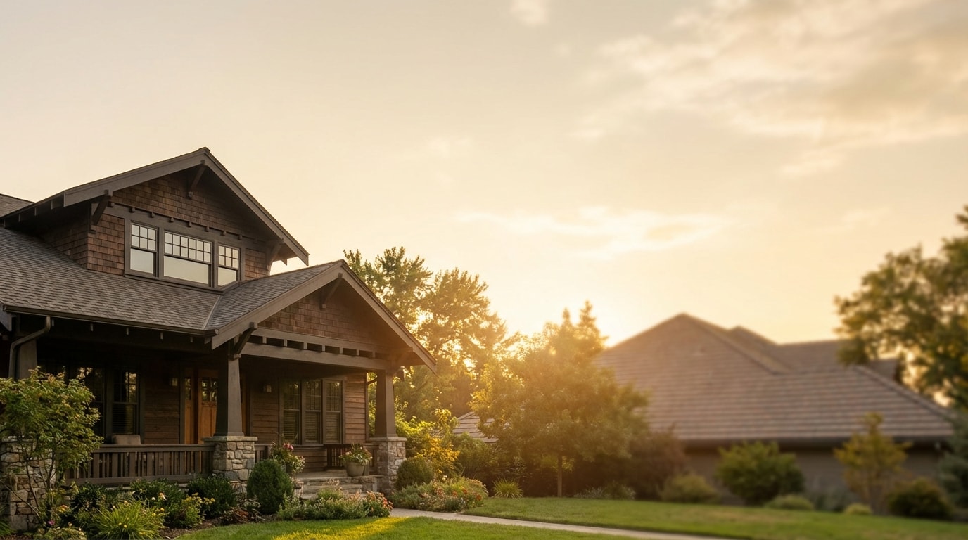 Portland craftsman home at golden hour